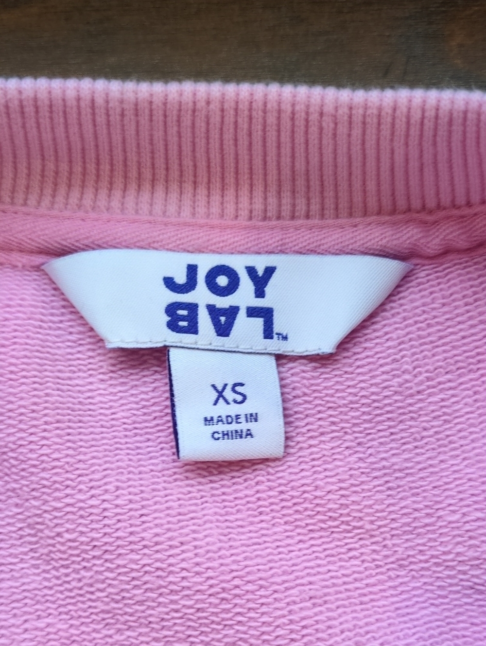 JoyLab Pink Crewneck Sweatshirt with White and Beige Stripes Size XS - Picture 5 of 7